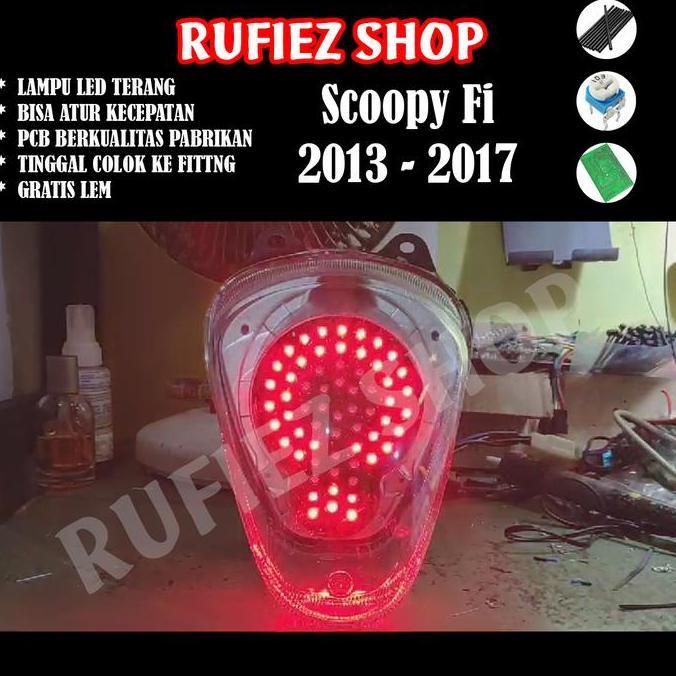 Promo Custom lampu stoplamp running scoopy fi 2013 2014 2015 2016 2017 Diskon
