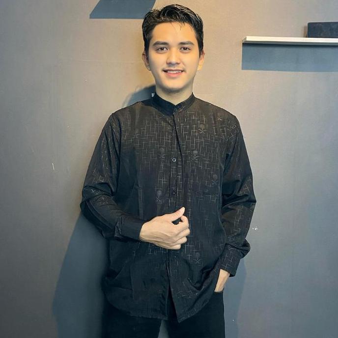HM - Koko Azri Motif Kurma Baju Kemeja Koko Pria Terbaru Mewah Elegan KEMKO SULTAN Motif Diamond Bis