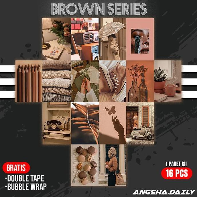TERLARIS POSTER AESTHETIC BROWN SERIES UKURAN A5 | DEKORASI KAMAR | POSTER ESTETIK KERTAS PUTIH KERT