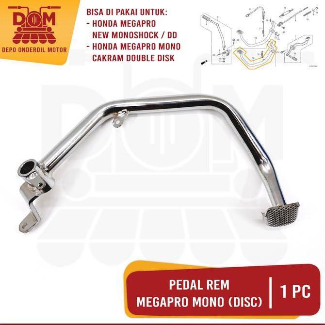Promo Pedal Rem Megapro Mono Shock New Disc (ERASER/TOKAIDO) Tuas Injakan Kaki Bawah Rim Belakang Mo