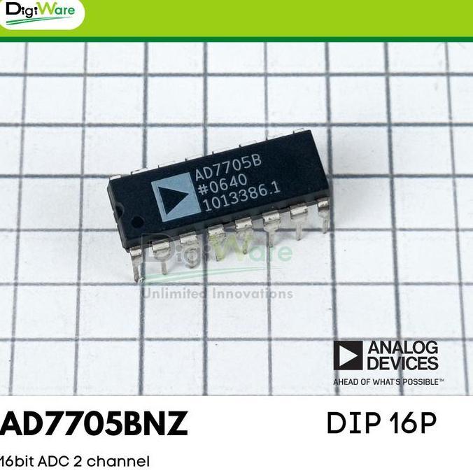 AD7705BNZ ADC 16 bit 2 Channel DIP 16 Pin