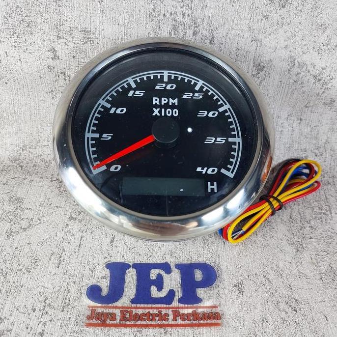 HARGA DISC - Tachometer IP67 Genset RPM Meter 4000 RPM 12V / 24V  Tachometer with Hour meter VDO / R