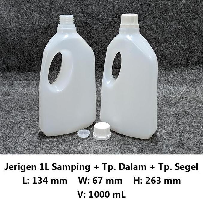 Jerigen 1L 1 Liter L Gagang Samping / Botol Softener ( Gosend Jakbar )