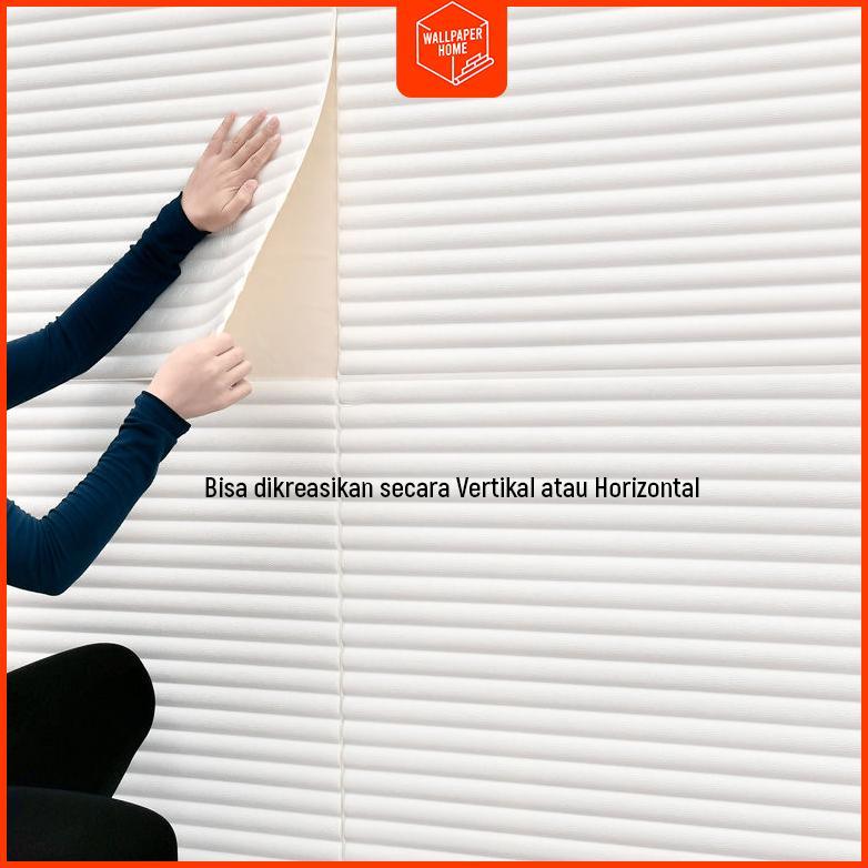 CUCI GUDANG WALLPAPER HOME Dinding Foam 3D Motif Kayu Silinder / Stiker Dinding Plafon Dekorasi Kama