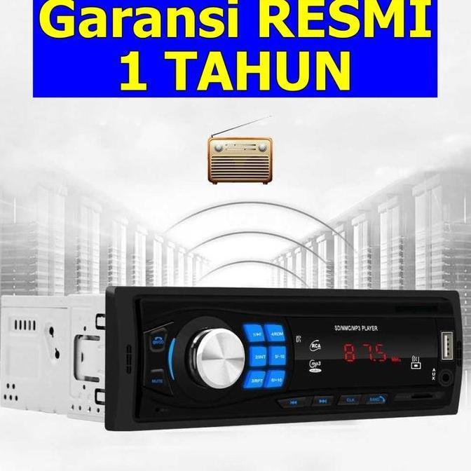 HARGA TERBAIK - Tape Mobil Single Din MP3 Bluetooth USB Receiver Hitam Y3891