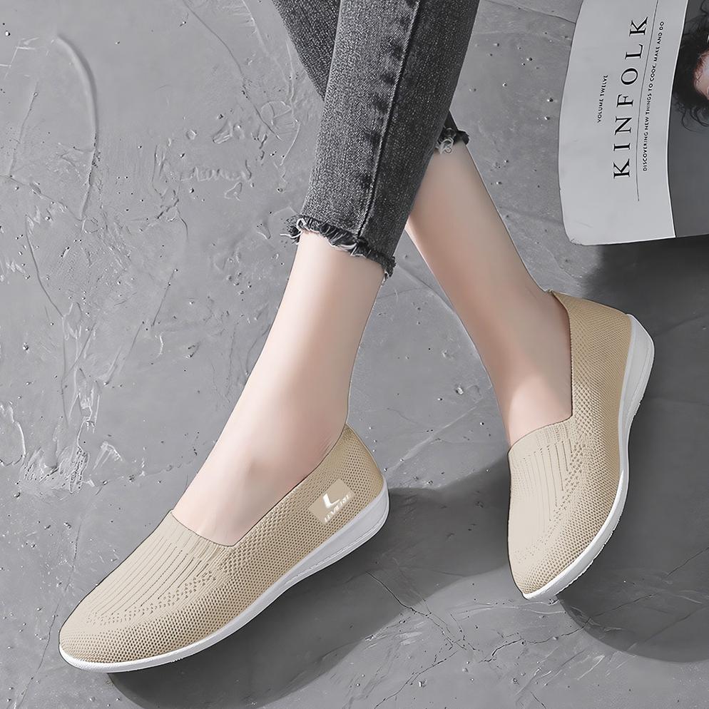 Hemat Hmbrg Eunji Sepatu Slip On Wanita Rajut Sepatu Tanpa Tali Shoes Slip On Ultra Lv0175