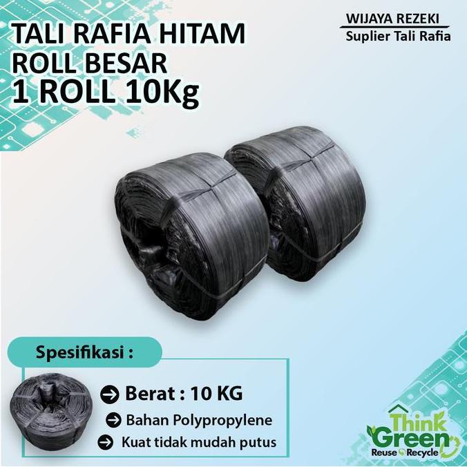 HARGA PABRIK - Tali Rafia Plastik Hitam Roll Besar Harga Pabrik