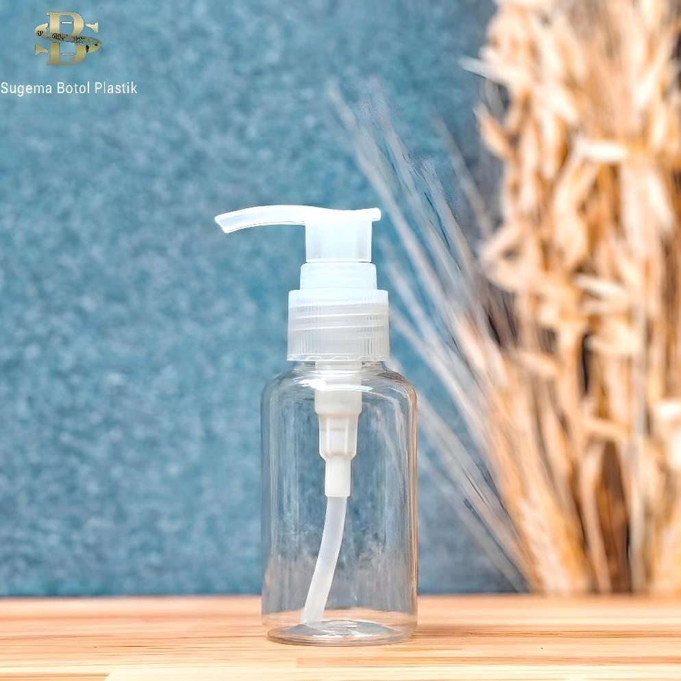 HOT DEALS Botol Pump 60ml Bening / Botol Plastik 60 Ml Pet Kecil Tutup Pump Lotion