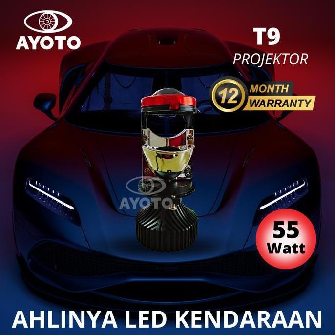 BERKUALITAS - AYOTO Lampu Soket H4 Projie, T9-H4, Warna Putih, garansi 1 tahun Car Car