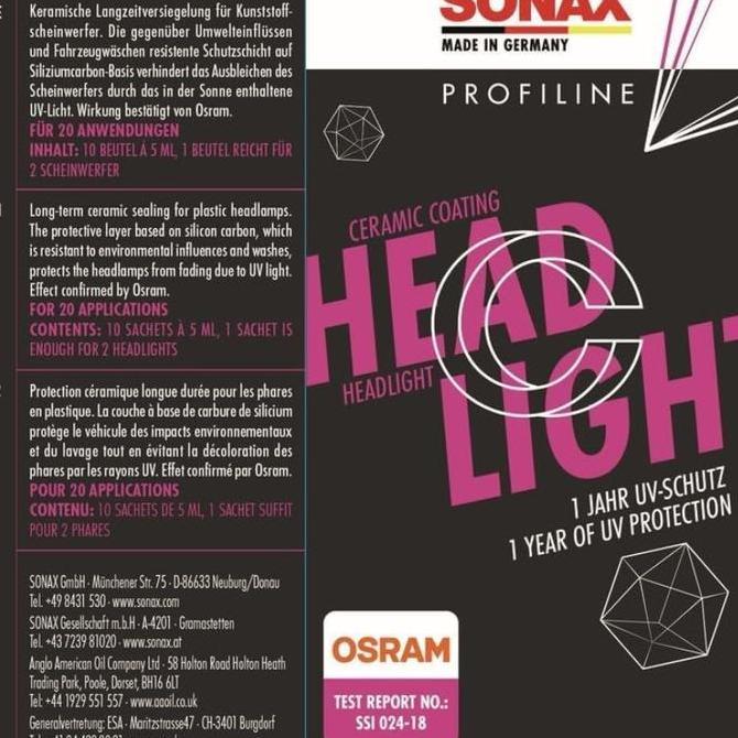 Murah Sonax Profiline Headlight Coating, Nano Coating Lampu Mobil