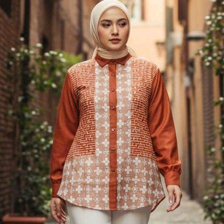 Saiara Olivia Teracota Saiara Olivia Teracota Kemeja Batik Kombinasi