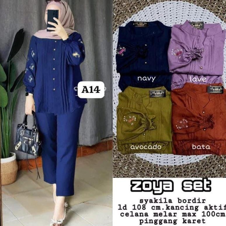 Garansi Zoya Ld 110 & Xxl Ld 130 Jumbo One Set Bordir Cringkel Airflow / Setelan Bordir