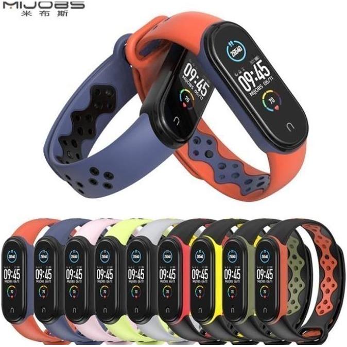 MIJOBS SPORTS DUAL TONE Strap XIAOMI MI BAND 5 Silicone Tali Silikon