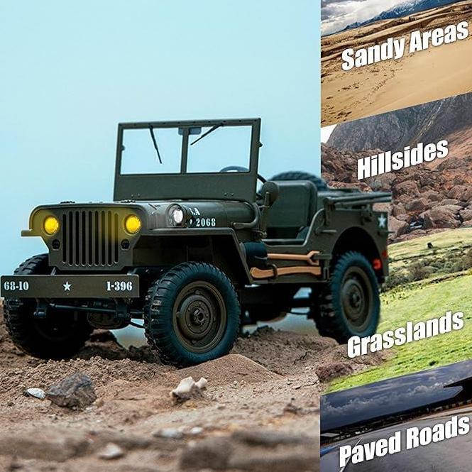 BEST SELLER RC JEEP 1/10 SCALE WILLYS HOBBY RC CAR OFF-ROAD MILITARY CRAWLER