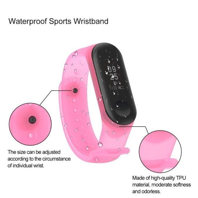 Strap Xiaomi Mi Band MiBand 3 / 4 Silicone Strap Silikon Transparan
