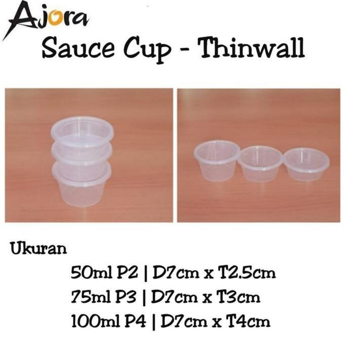 SAUCE CUP Kotak Tempat Mangkuk Saus Plastik 100ml