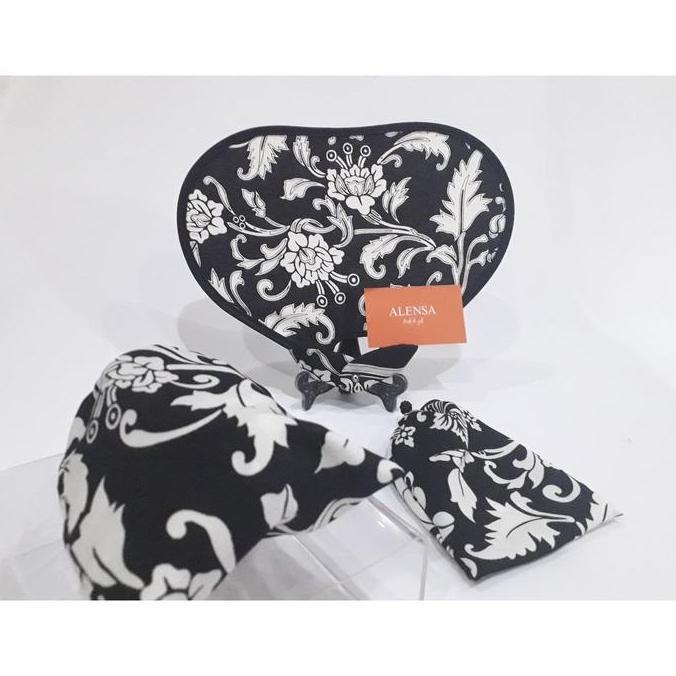 Kipas Lipat Motif Kain Batik + Pouch LN