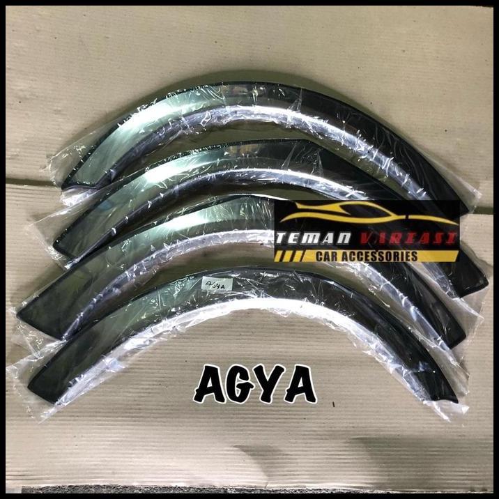 TERLARIS LIST LIS ATAS BAN OVER FENDER TRIM MOBIL AGYA AYLA STAINLESS CROME 