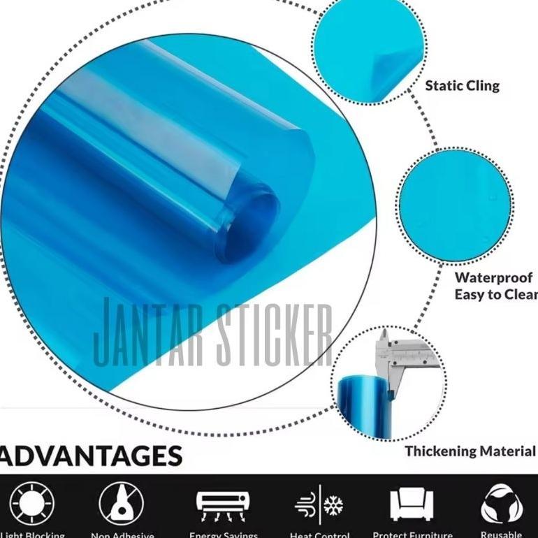 FREE ONGKIR STICKER KACAFILM RIBEN BLUE ICE 20% DAN 60% LEBAR 150 CM BISA UNTUK SEMUA JENIS MOBIL KA