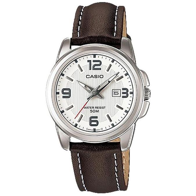 Jam Tangan Wanita Analog Casio Standard LTP-1314L-7AVDF LTP1314 LTP-1314L Brown Leather Band
