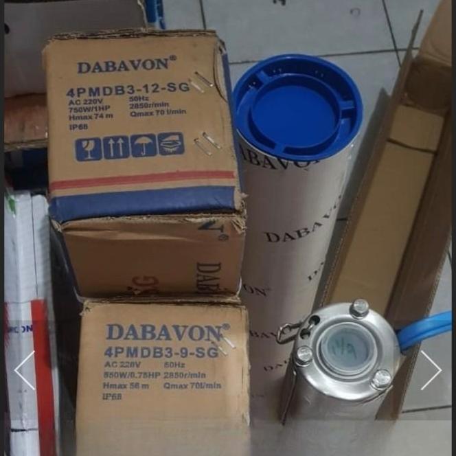 Pompa Satelit 4" Dabavon 1 Hp 750Watt Kipas Full Stenlis Submersible