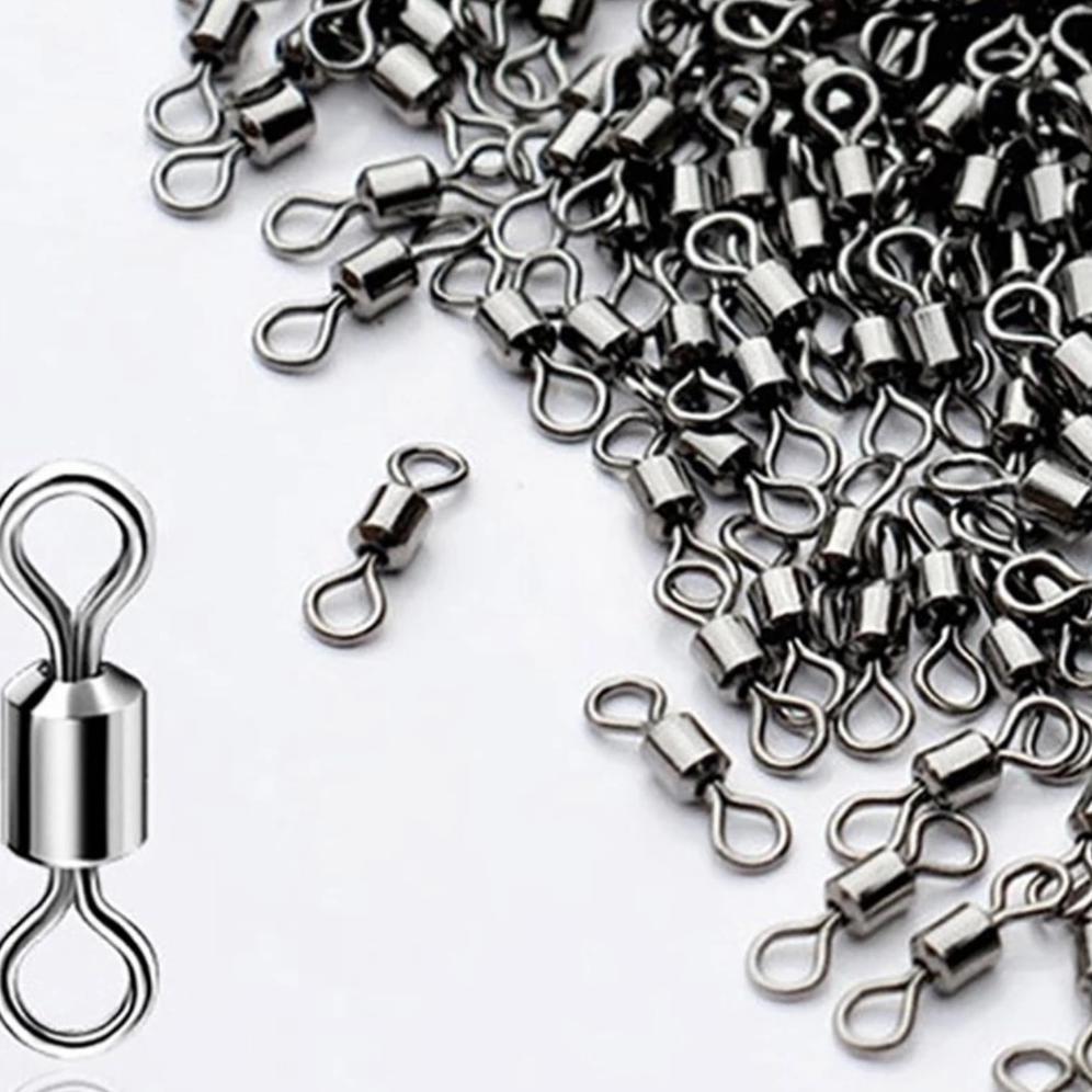 - Flash Sale 10Pcs- 1 Bungkus Kili Pancing Bentuk Angka 8 Bahan Stainless Steel Rolling Swivel Anti 