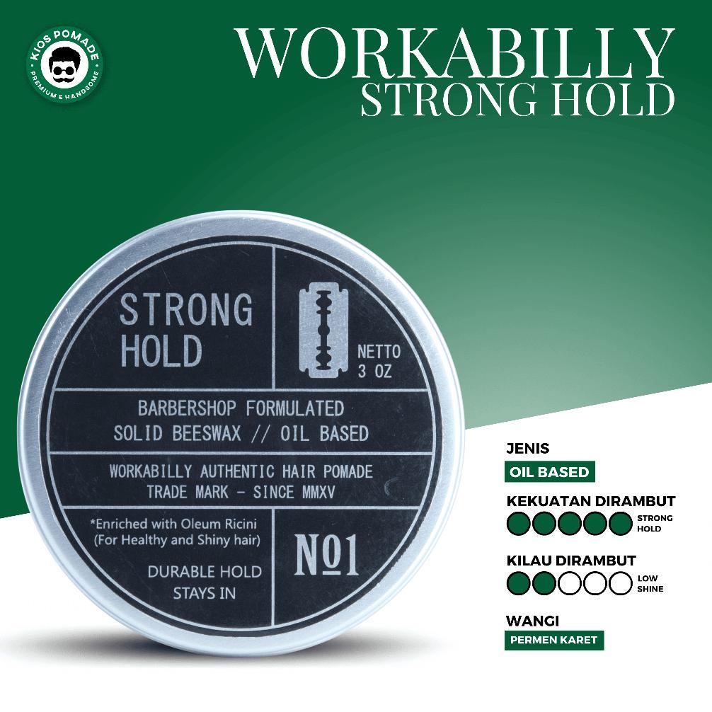 Best Seller Pomade Workabilly Strong Hold Oil Based  - Minyak Rambut Pria Aroma Wangi Bubble Gum Per