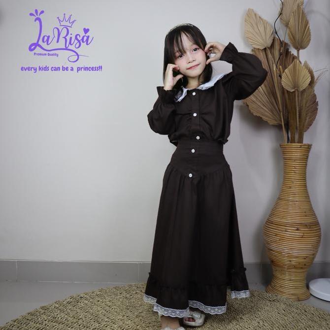 READY YUMNA SET ROK ANAK KOREA KATUN SALUR BY LARISAKIDSWEAROFFICIAL UNTUK USIA 3 HINGGA 8 TAHUN BAJ