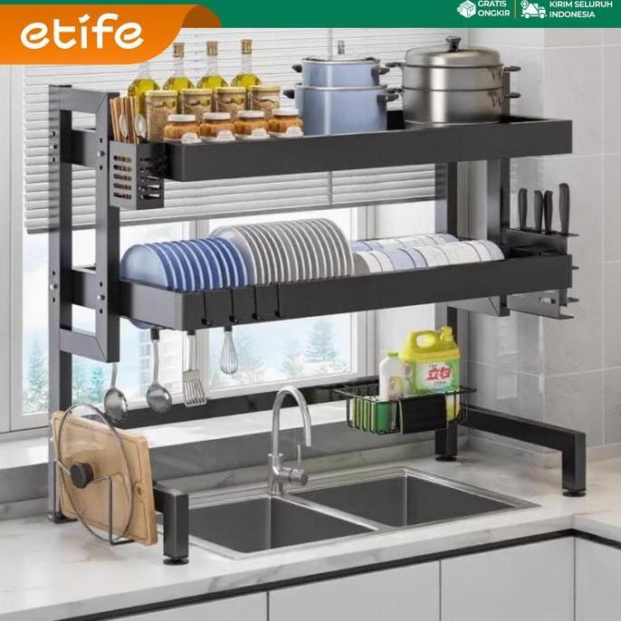 Etife Sink Rak /Rak Piring / Rak Piring Tertutup / Rak Piring Wastafel  /Rak Dapur Rak Piring Gantun