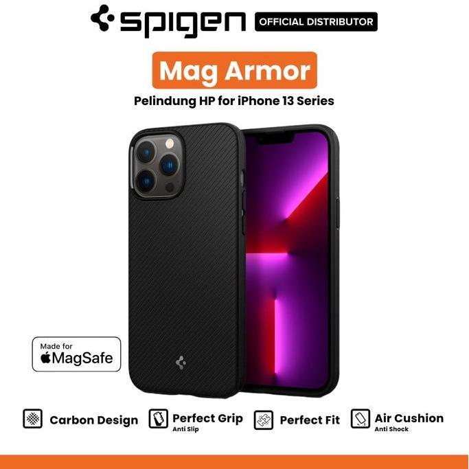 Case Spigen for iPhone 13 Pro Max 13 Mini Spigen Mag Armor Case MagSafe Matte Casing