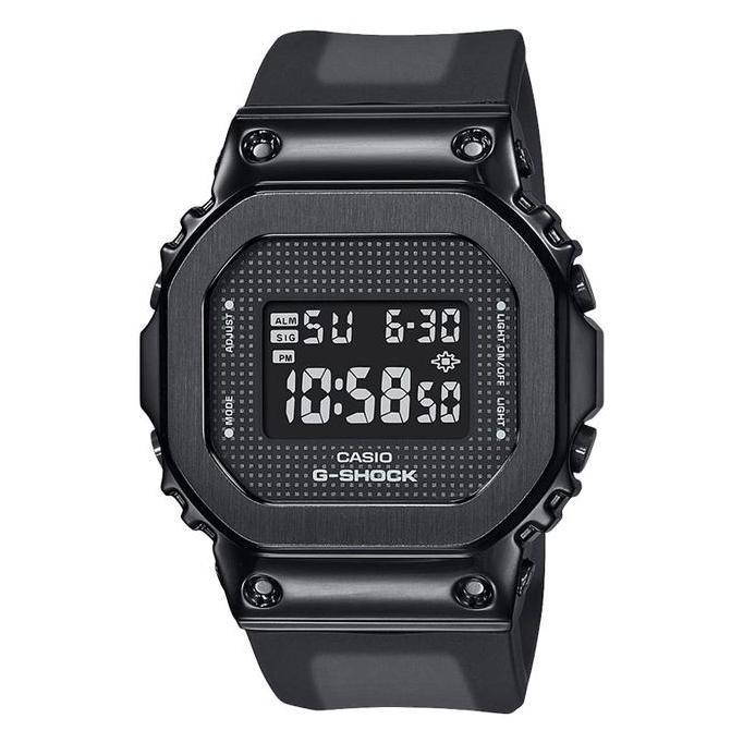 Jam Tangan Wanita Casio G-Shock GM-S5600SB-1DR Square Metal Covered Ladies Black Digital Dial Black 