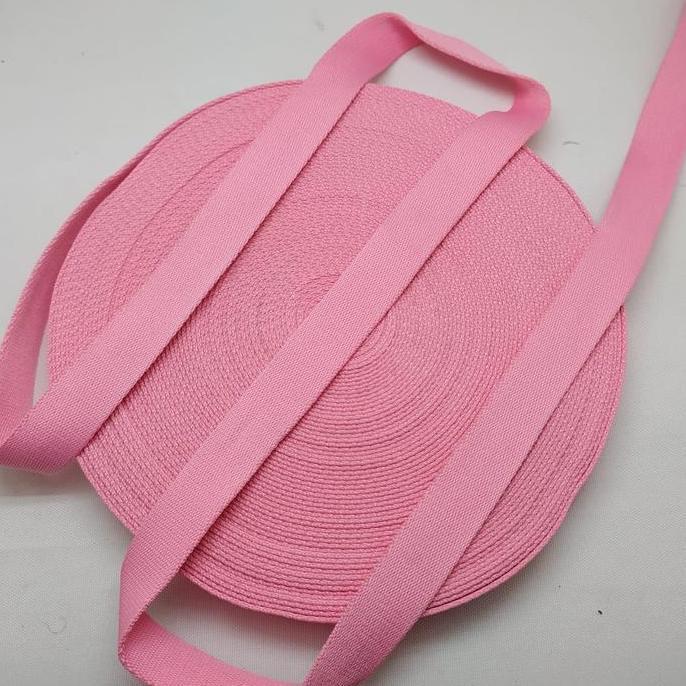 WEBBING 2.5CM POLYCOTTON PINK (ROLL) KODE 450