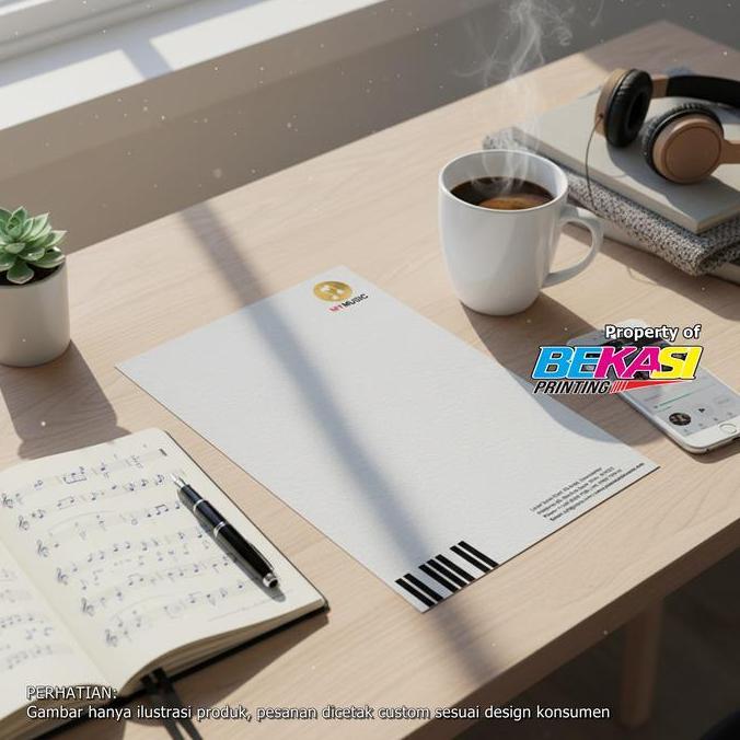 Luxury Premium Letterhead Kop Surat Mewah Elegan Formal Conqueror 100 GSM Logo Poly Emas Hotprint A4