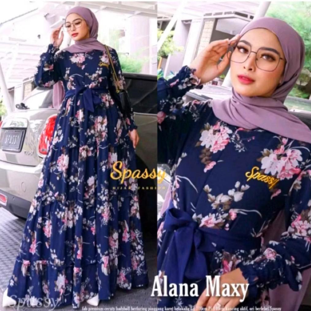 Original Gamis Bunga Sakura Katun Terbaru Busui Fashion Muslim Syari Kekinian Termurah Remaja Dewasa