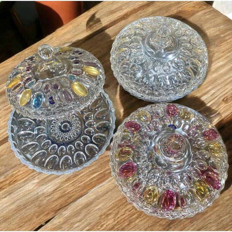 Toples Kue Lebaran Kaca Kristal Tempat Penyimpanan Makanan Serbaguna