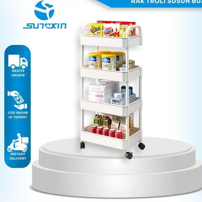 SUNXIN Rak Troli Susun Serbaguna B03/ Rak Dapur Plastik / Rak Salon /