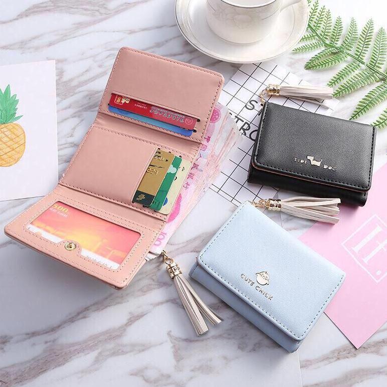 Exclusive (Cod) Dompet Lipat Wanita Dompet Cantik Dompet Kulit Import Mall Shopping