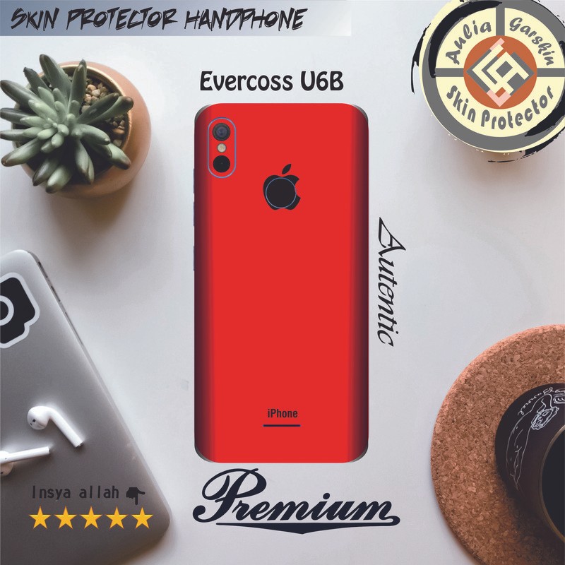 Garskin Case Garskin Hp Evercoss U6b Motif Iphone Red - Free Custom Custom Bisa COD 2Pcs
