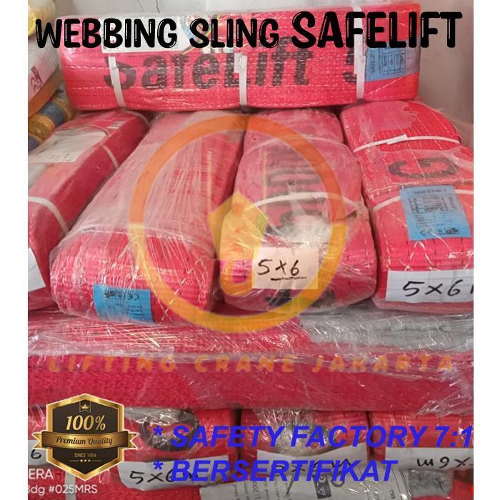 Webbing Sling / Safety Belt Capacity 5 Ton 6 Meter SAFELIFT