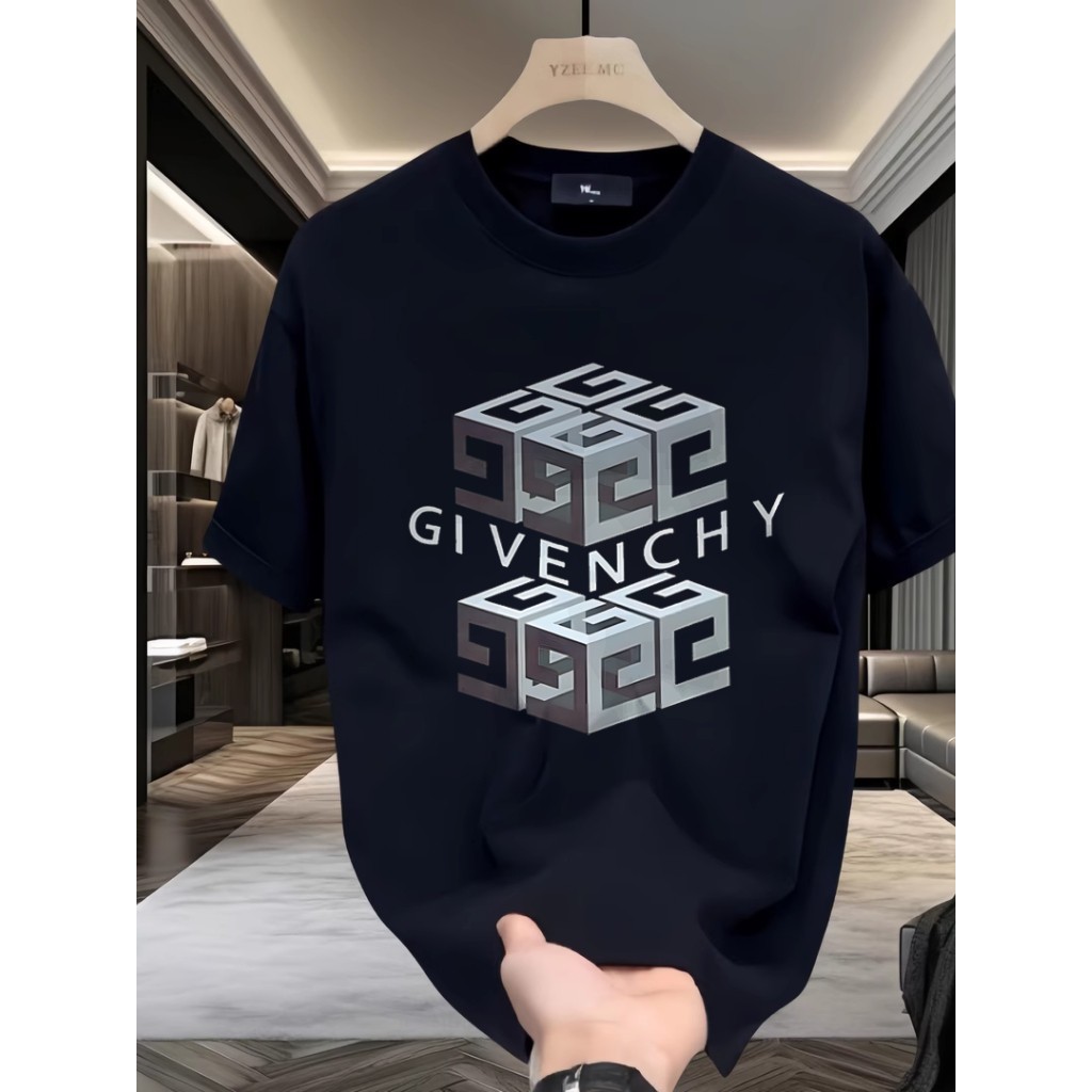 COD COD kaos pria Kaos Katun Combed Oversize Pria Leher Bulat Brand Fashion Kaos T-shirt Grafis GIVE