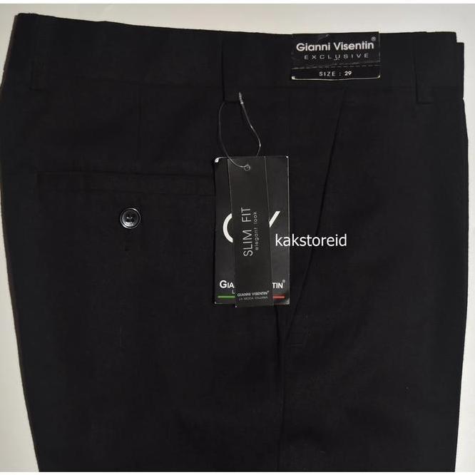 Celana Kerja Formal Celana Kerja Formal Pria Hitam Slimfit Gianni Visentin Gks