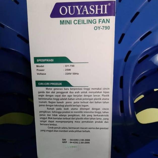 CUCI GUDANG KIPAS ANGIN GANTUNG OUYASHI OY-790 MINI CEILING FAN OUYASHI