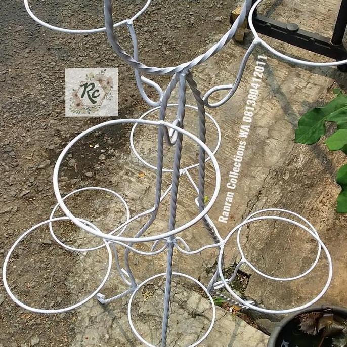 Rak Dekorasi Taman Pot Besi Tanaman Vertikal 10 LubangSTEEL AGR