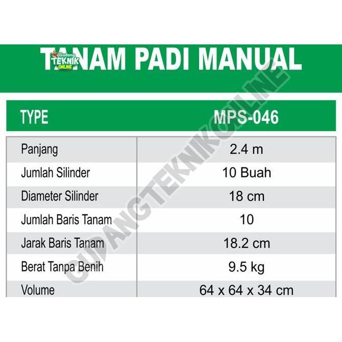 Alat Tanam Padi MANUAL MAHKOTA MPS-046 / Paddy Seeder Alat Penanam Benih Padi Sawah Alat Penanam Ben