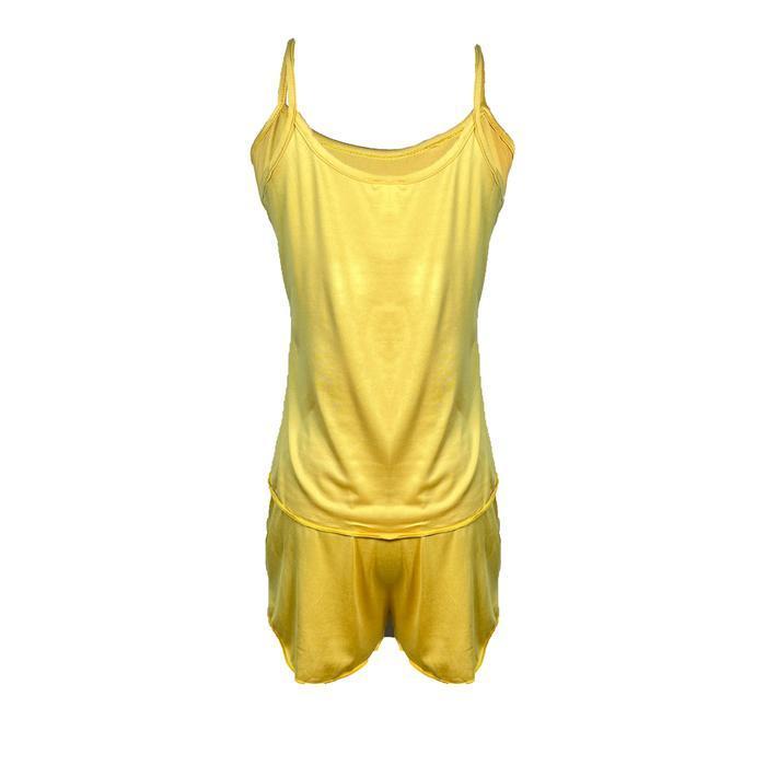 Bisa Cod - [ Redpink ] Stelan Baju Tidur Leisure Simple Basic Fit Singlet Tanktop Summer Musim Wanit