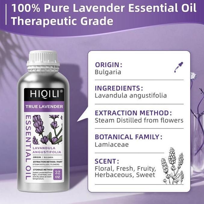 READY IMPORT HIQILI 32 FL OZ ESSENTIAL OIL WITH DROPPERS,  LAVENDER ROSE JASMINE OIL FOR AROMATHERAP