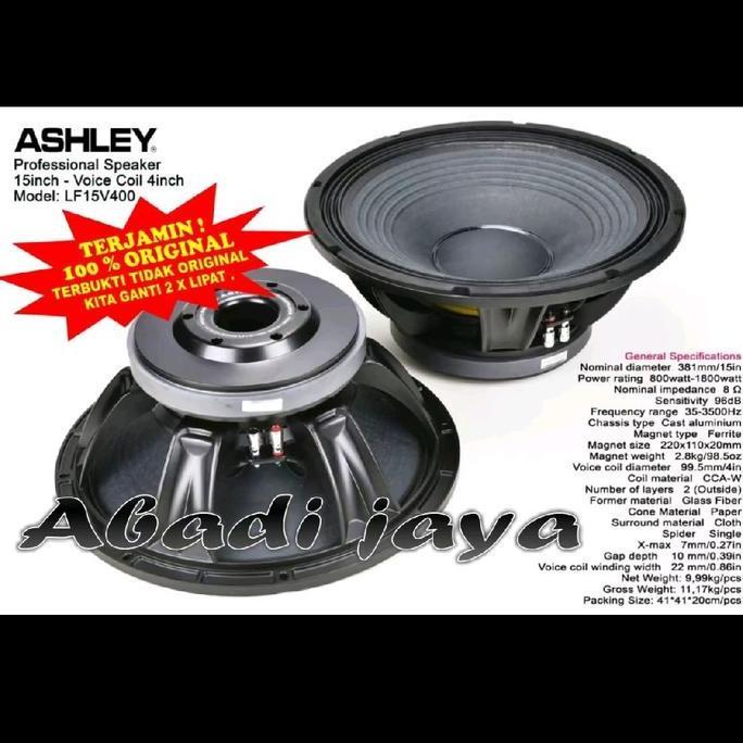 SPEAKER ASHLEY 15 INCH LF15V400 VOICE COIL 4 INCH BARU