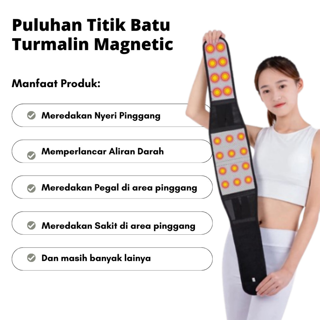 Korset Terapi Sakit Pinggang Magnetik 20 Titik - Sabuk Korset Kesehatan Alat Terapi Pinggang