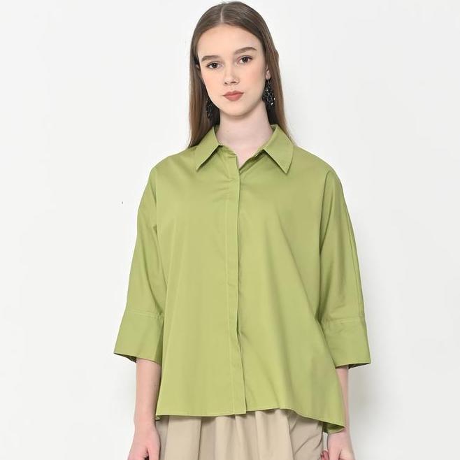 Neu Mor Relaxed Neu Mor Relaxed Fit A809 Green Collared Top -