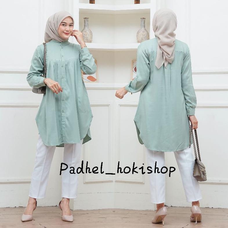 PREMIUM ALUNA TUNIK / BAJU ATASAN WANITA MUSLIM TUNIC BASIC POLOS RAYON TWILL PREMIUM TUNIK PUTIH KE